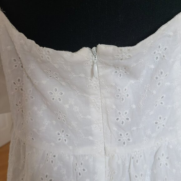 Altar’d State White Eyelet Milkmaid Dress Women's Size XL - Picture 7 of 14